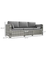 Streamdale Furniture Indulge in Outdoor Comfort with 3-Person Wicker Sofa