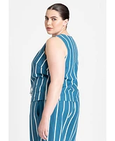 Eloquii Plus Linen-Blend Dainty Tie Vest Top