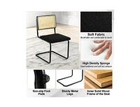 Slickblue 2 Pieces Mid-Century Modern Dining Chair with Cantilever Design-Black