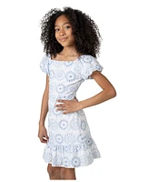 Rare Editions Big Girls 2-Tone Eyelet Dress