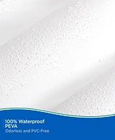 Kenney Medium Weight Peva Shower Curtain Liner and Beaded Roller Ring Set