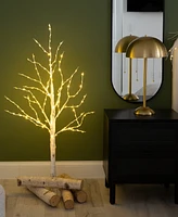 Nearly Natural 4ft. Pre-Lit Artificial White Birch Tree with 180 Warm White Led Lights