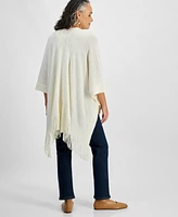 Style & Co Women's Cozy Bordered Textured Wrap, Created for Macy's