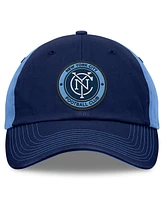 Fanatics Men's Navy/Sky Blue New York City Fc Iconic Blocked Fundamental Adjustable Hat