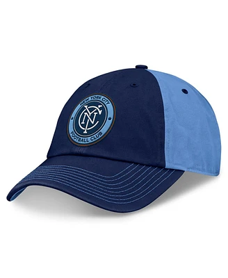 Fanatics Men's Navy/Sky Blue New York City Fc Iconic Blocked Fundamental Adjustable Hat