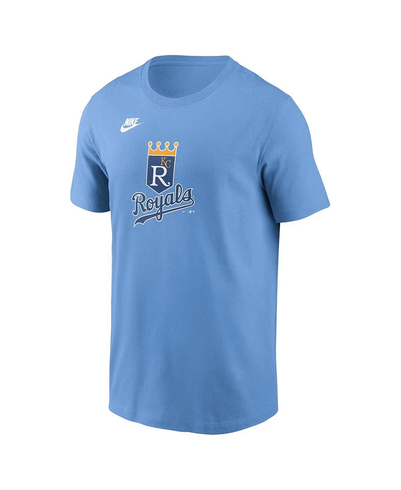 Nike Men's Light Blue Kansas City Royals Cooperstown Collection Team Logo T-Shirt