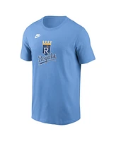 Nike Men's Light Blue Kansas City Royals Cooperstown Collection Team Logo T-Shirt