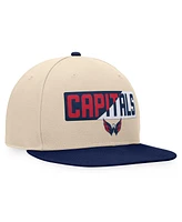 Fanatics Men's Cream/Navy Washington Capitals Goalaso Snapback Hat