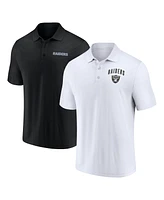 Fanatics Men's Las Vegas Raiders Lockup Two-Pack Set Polo Shirt