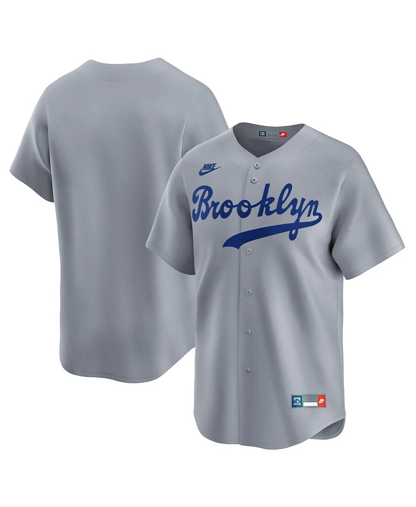 Nike Men's Gray Brooklyn Dodgers Cooperstown Collection Limited Jersey