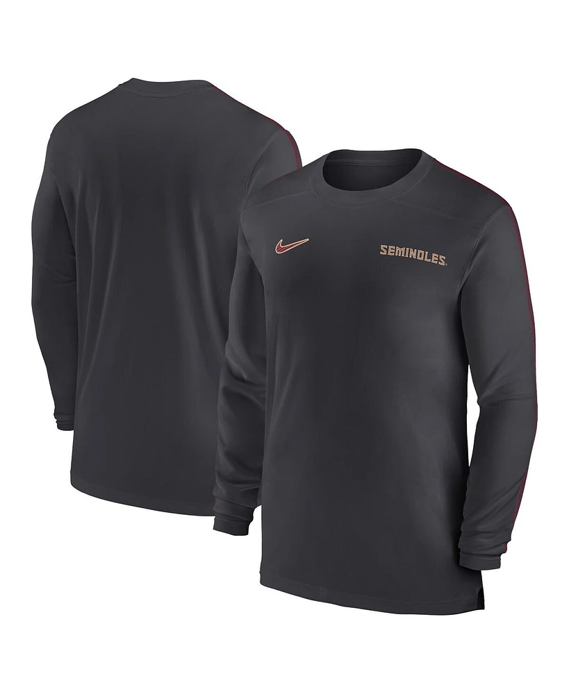 Nike Men's Florida State Seminoles 2024 Sideline Coach Uv Performance Long Sleeve T-Shirt