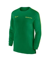 Nike Men's Oregon Ducks 2024 Sideline Coach Uv Performance Long Sleeve T-Shirt