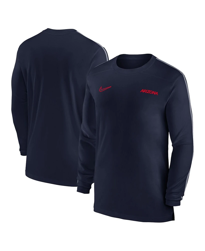 Nike Men's Navy Arizona Wildcats 2024 Sideline Coach Uv Performance Long Sleeve T-Shirt