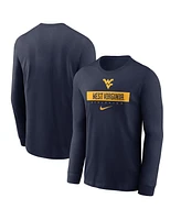 Nike Men's Navy West Virginia Mountaineers 2024 Sideline Legend Performance Long Sleeve T-Shirt