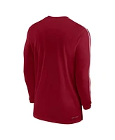 Jordan Men's Oklahoma Sooners 2024 Sideline Coach Uv Performance Long Sleeve T-Shirt