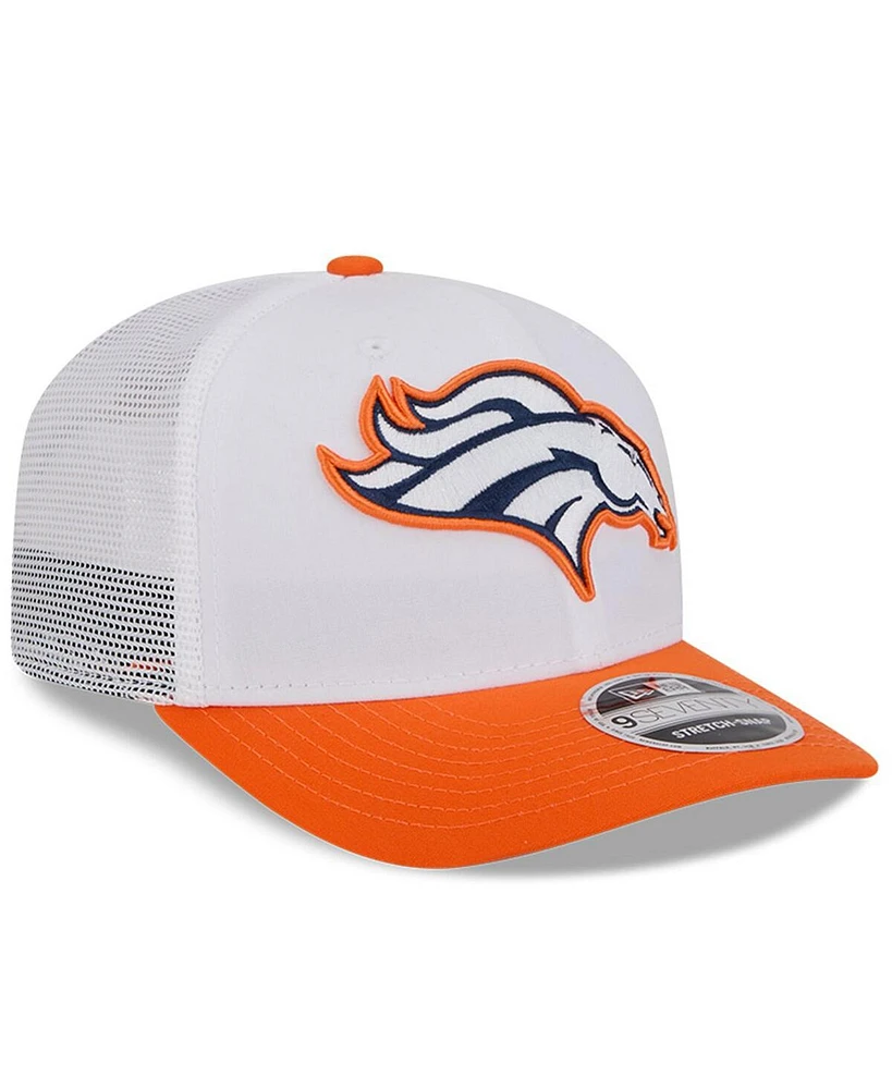 New Era Men's White/Orange Denver Broncos 2024 Nfl Training Camp 9SEVENTY Trucker Hat