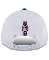 New Era Men's White/Navy New England Patriots 2024 Nfl Training Camp 9FORTY Adjustable Hat