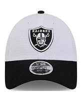 New Era Men's White/Black Las Vegas Raiders 2024 Nfl Training Camp 9FORTY Adjustable Hat