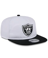 New Era Men's White/Black Las Vegas Raiders 2024 Nfl Training Camp Golfer Snapback Hat