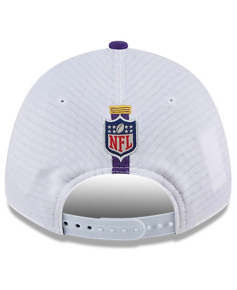 New Era Men's White/Purple Minnesota Vikings 2024 Nfl Training Camp 9FORTY Adjustable Hat