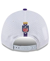 New Era Men's White/Purple Minnesota Vikings 2024 Nfl Training Camp 9FORTY Adjustable Hat