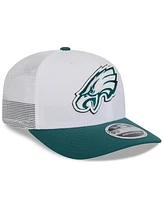 New Era Men's White/Midnight Green Philadelphia Eagles 2024 Nfl Training Camp 9SEVENTY Trucker Hat