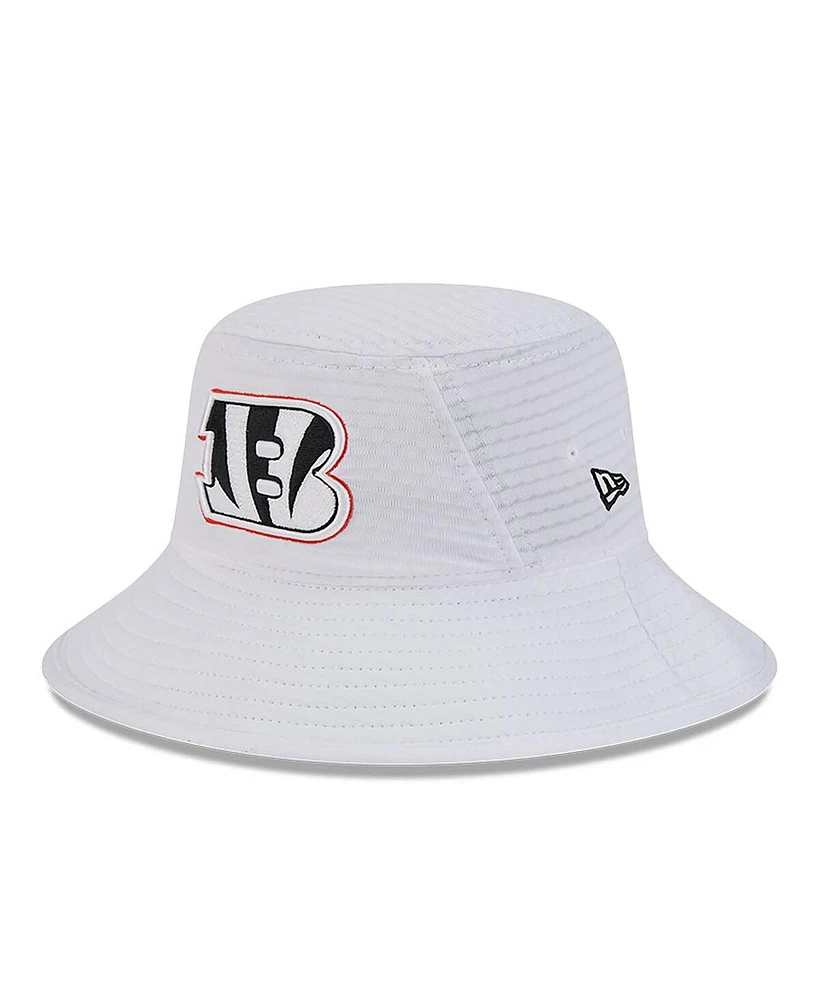 New Era Men's White Cincinnati Bengals 2024 Nfl Training Camp Stretch Bucket Hat