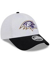 New Era Men's White/Black Baltimore Ravens 2024 Nfl Training Camp 9FORTY Adjustable Hat