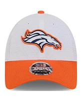 New Era Men's White/Orange Denver Broncos 2024 Nfl Training Camp 9FORTY Adjustable Hat