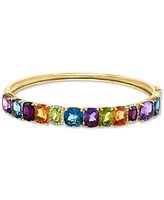 Effy Multi-Gemstone (18-7/8 ct. t.w.) & Diamond (1/6 ct. t.w.) Bangle Bracelet in 14k Gold - Multi