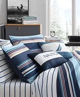 Nautica Colton Stripe 4 Piece Comforter Set, Twin/Twin Xl