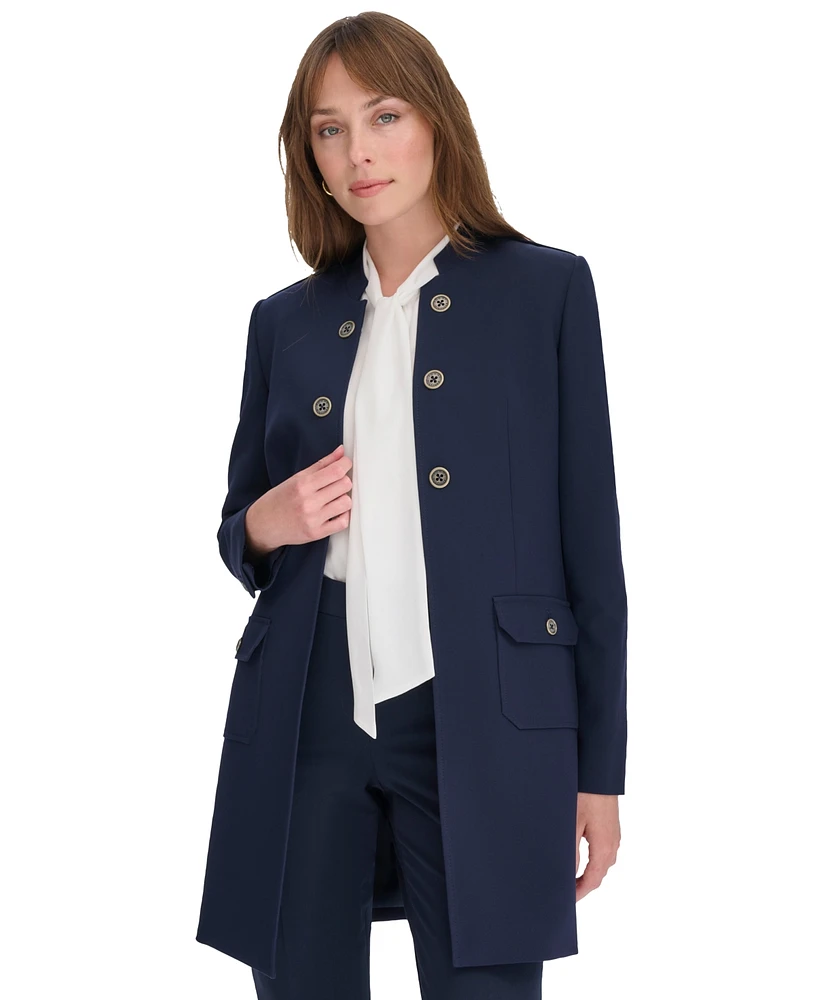 Tommy Hilfiger Women's Band-Collar Open-Front Jacket