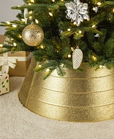 Glitzhome 25.75 D Gold Metal Glitter Tree Collar