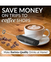 Powerful Handheld Mini FrothMate Milk Frother Stainless Steel