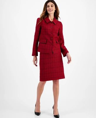 Le Suit Women's Tweed Skirt Suit, Regular & Petite Sizes