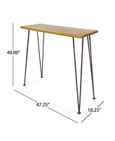 Chic Industrial Teak Acacia Wood Outdoor Bar Table