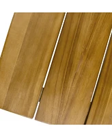 Chic Industrial Teak Acacia Wood Outdoor Bar Table