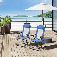 Adirondack Leisure Bench with Built-In Armrest Tables for Outdoor Relaxation