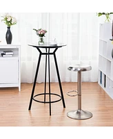 Slickblue Modern Swivel Adjustable Height Bar Stool with Footrest for Pub Bistro Kitchen Dining-1 Piece