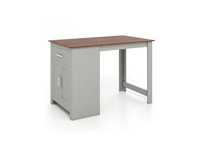 Slickblue Counter Height Bar Table with Storage Cabinet and Drawer