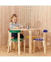 ECR4Kids Bentwood Table and Curved Back Chair Set, Premium Kids Wooden Furniture