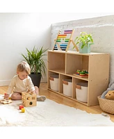 ECR4Kids Streamline 5-Compartment Storage Cabinet, 24in, White Wash