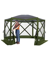 ECR4Kids Lightspeed Outdoors Pop-Up 6-Sided Screen Shelter, Green