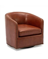 Trenton Swivel Arm Chair - Caramel
