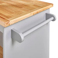 Rolling Kitchen Island with Storage and Wine Rack