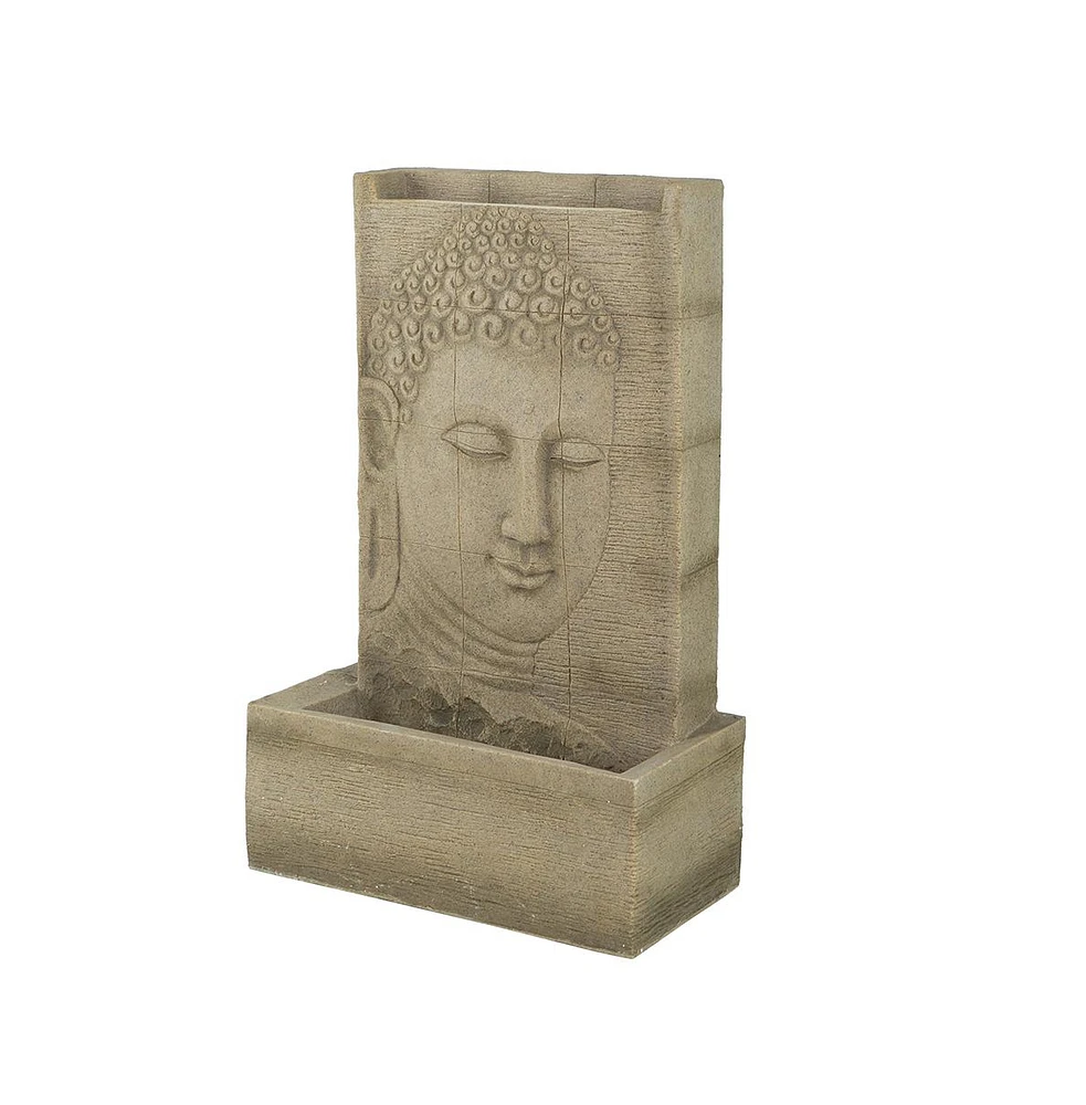 Simplie Fun Realistic Sandstone Buddha Fountain with Relaxing Water Feature