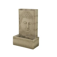 Streamdale Furniture Realistic Sandstone Buddha Fountain with Relaxing Water Feature