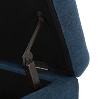 Versatile Tufted Suede Ottoman with Storage and Stylish Legs