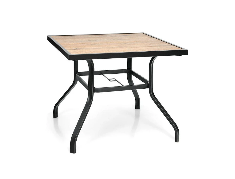 Slickblue Patio Metal Square Dining Table for Garden and Poolside