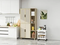 Streamdale Furniture 4 Door Cabinet with 4 Shelves with 4 Adjustable Inner Shelves, Storage Cabinet